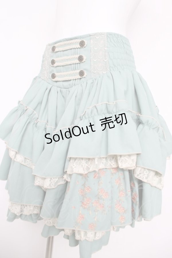 画像3: Ozz oneste / 枝垂れ桜刺繍ボリュームスカート  グリーン Y-26-04-11-117-OO-SK-SZ-ZY (3)