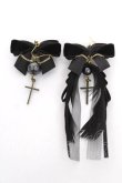 画像2: mayla classic / リボン×クロスピアス  黒 Y-26-04-11-002-LO-AC-SZ-ZY (2)