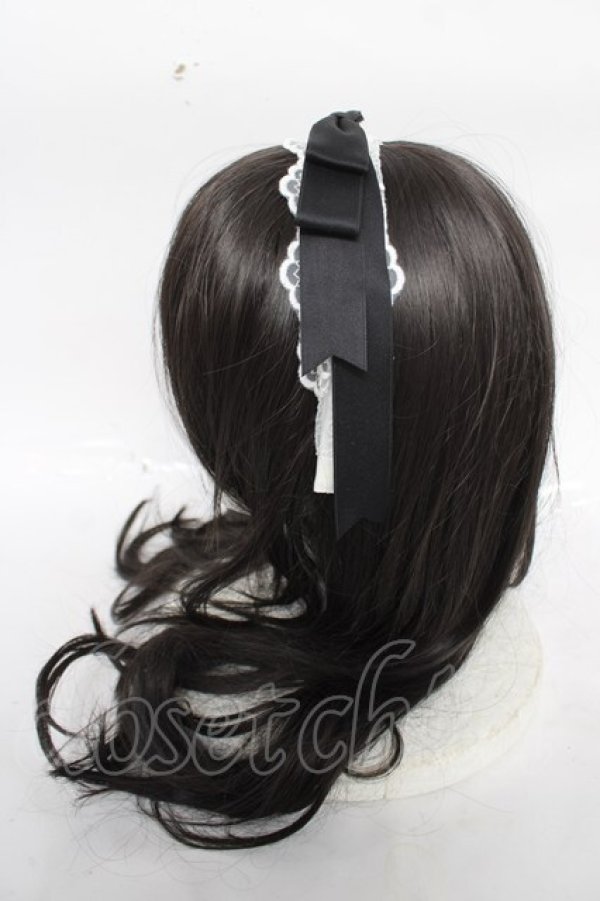 画像2: axes femme kawaii / レースリボンカチューシャ  黒 Y-26-04-11-016-AX-AC-SZ-ZY (2)