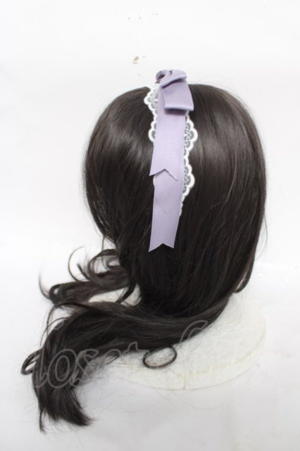 画像2: axes femme kawaii / レースリボンカチューシャ  ラベンダー Y-26-04-11-017-AX-AC-SZ-ZY (2)
