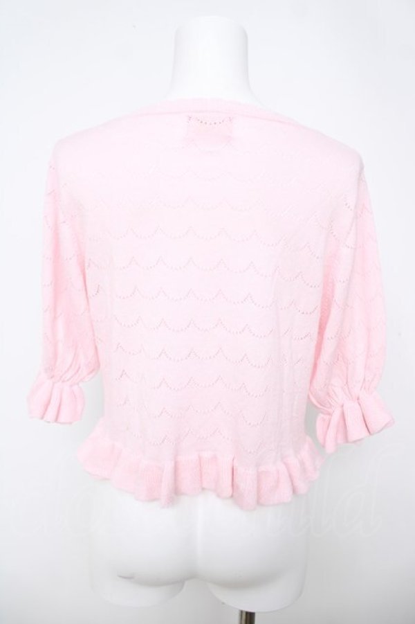 画像2: BABY, THE STARS SHINE BRIGHT / スカラップ透かし五分袖ボレロ  ピンク Y-26-04-11-023-BA-TO-0-ZY (2)