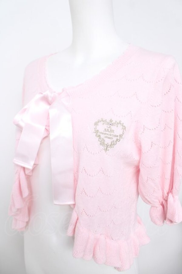 画像3: BABY, THE STARS SHINE BRIGHT / スカラップ透かし五分袖ボレロ  ピンク Y-26-04-11-023-BA-TO-0-ZY (3)
