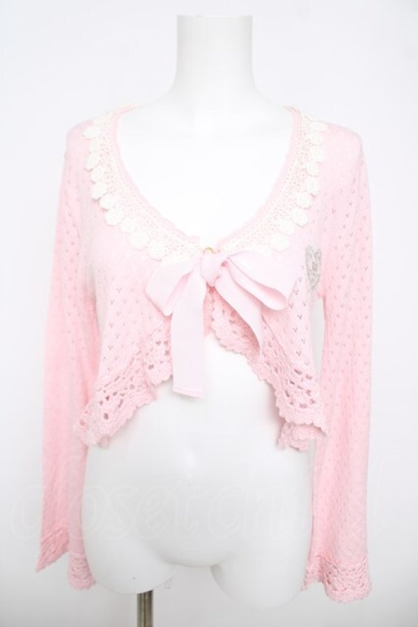 画像1: BABY, THE STARS SHINE BRIGHT / ローズレース姫袖ボレロ  ピンク Y-26-04-11-024-BA-TO-0-ZY (1)