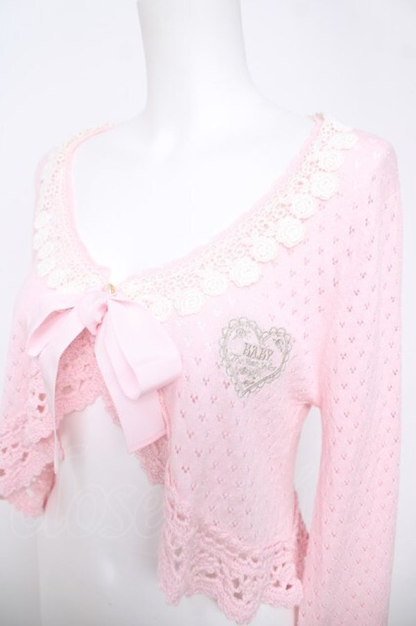 画像3: BABY, THE STARS SHINE BRIGHT / ローズレース姫袖ボレロ  ピンク Y-26-04-11-024-BA-TO-0-ZY (3)