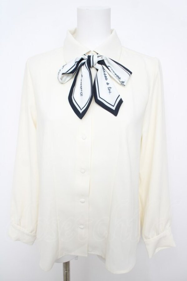 画像1: an another angelus / ロゴスカーフリボン付きシャツ F アイボリー Y-26-04-11-030-CA-BL-SZ-ZY (1)