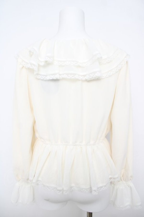 画像2: an another angelus / レース使いダブルラッフル衿ブラウス F オフホワイト Y-26-04-11-031-CA-BL-SZ-ZY (2)