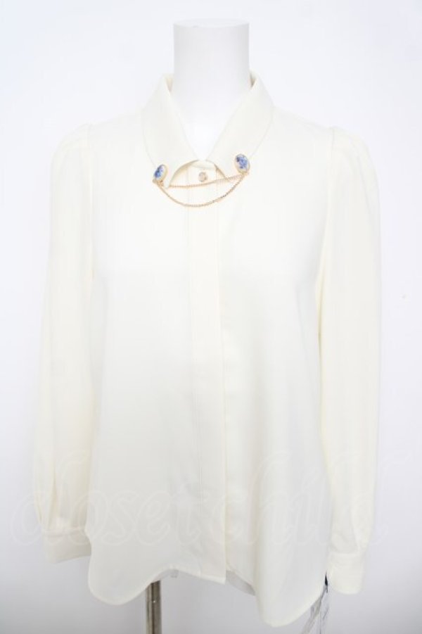 画像1: an another angelus / ローズカメオブローチきブラウス   Y-26-04-11-032-CA-BL-SZ-ZY (1)