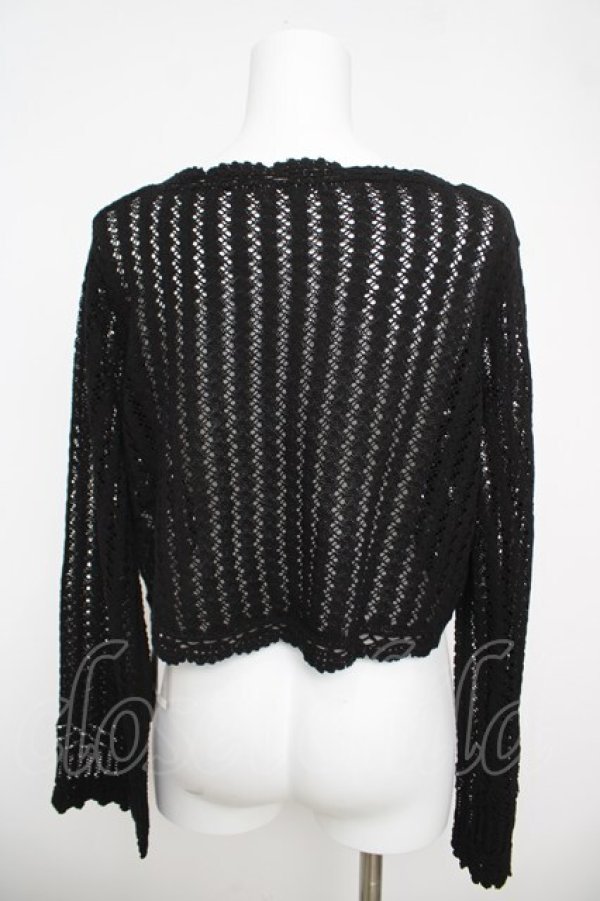 画像2: an another angelus / クロシェスカラップ透かし編みニットボレロ F ブラック Y-26-04-11-035-CA-TO-SZ-ZY (2)