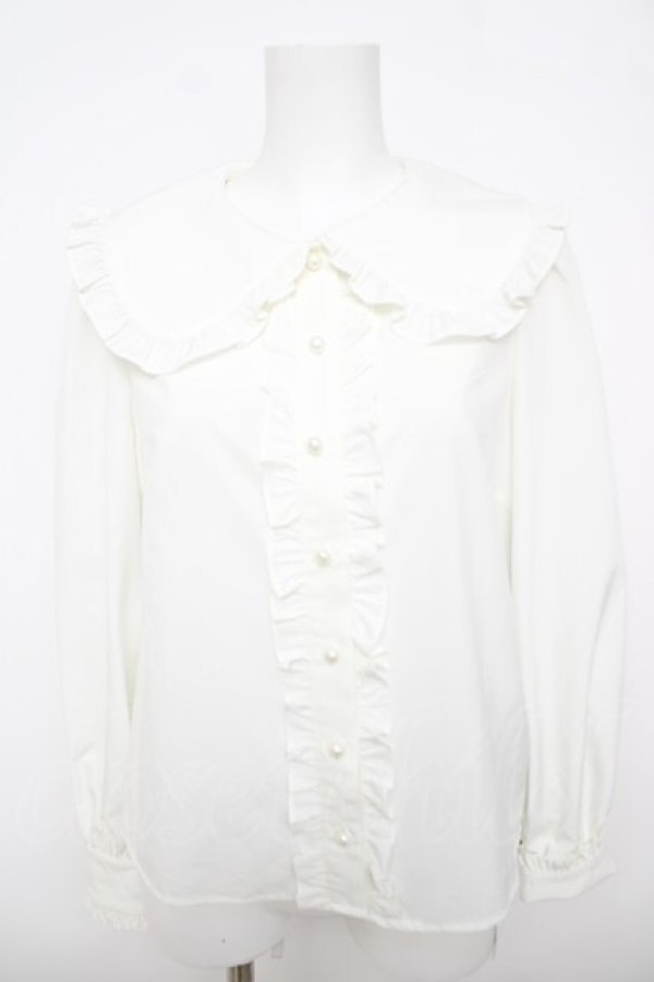 画像1: Ank Rouge / フリルブラウス  シロ Y-26-04-11-037-CA-BL-SZ-ZY (1)