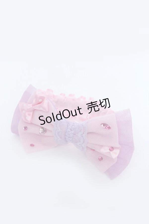 画像1: 【新品】チュールリボンシュシュ(ラベンダー） HA_220_B148【通信販売専用商品】 (1)