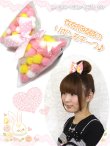 画像3: 【新品】ビッグリボンシースルーヘアゴム（イエローxピンク） HA_247_B153 (3)