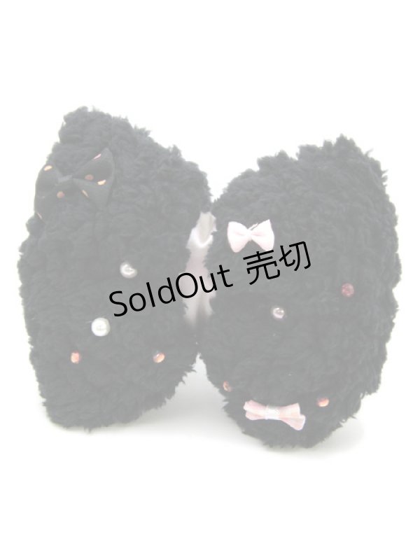 画像1: 【新品】もこもこリボン2WAYブローチ&ヘアピン(ブラック) HA_110_B136【通信販売専用商品】 (1)