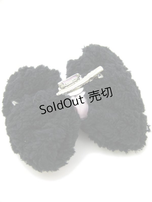 画像2: 【新品】もこもこリボン2WAYブローチ&ヘアピン(ブラック) HA_110_B136【通信販売専用商品】 (2)