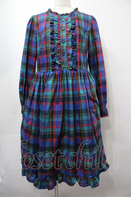 ロリータ チェックOP ブルー 青 ロリータ チェックOP ブルー 青