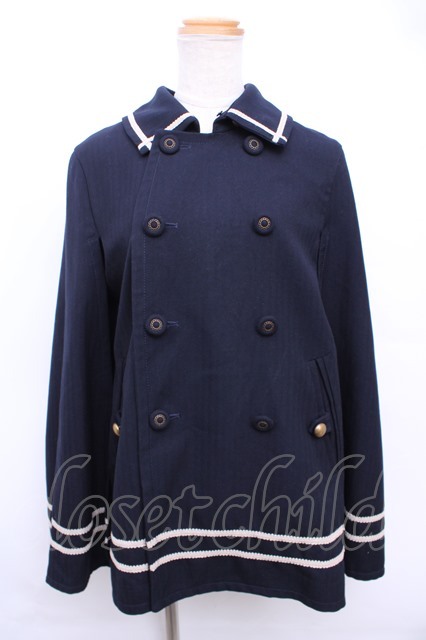 ANHHA 刺繍ケープコート ブラック XS axes femme / ライン2wayケープ