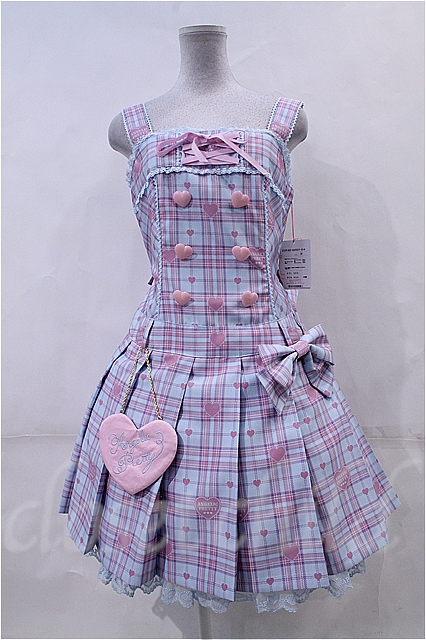 Angelic Pretty Sprinkle Heart Tartan シロ-