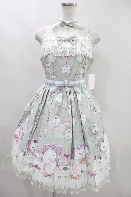 新品 Angelic Pretty 猫のお茶会 JSK セット グレー