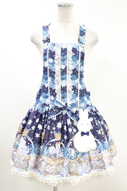 Angelic Pretty☆snow dome柄サロペット ネイビーワンピース