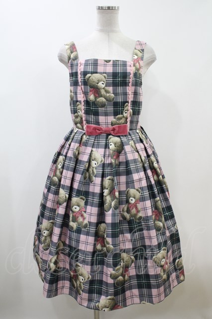 Emily Temple cute / OP Teddy Bear Tartanノースリーブワンピース H 