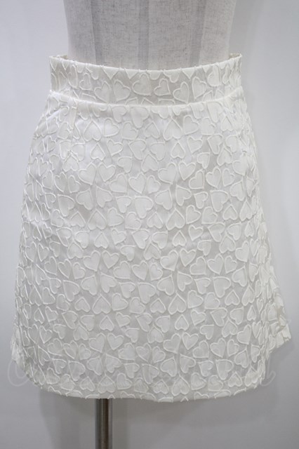 lilLilly ハートジャガードミニスカート WHITE - ミニスカート