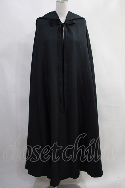 ATELIER BOZ フードロングマント ブルー 裏地スモーキーパープル Bat