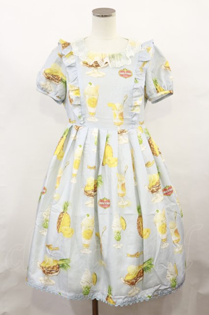 Emily Temple cute / PINEパフェワンピース S サックス H-24-05
