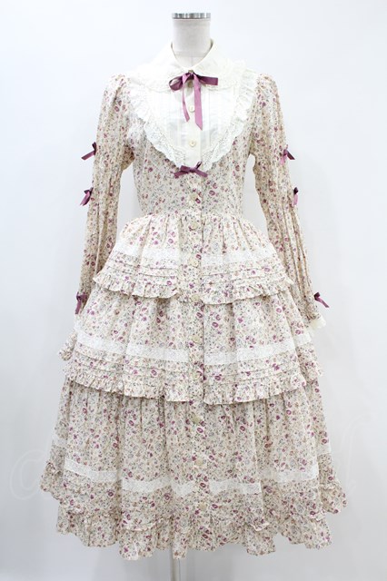 Innocent Worldコッツウォルズの花々ワンピースラベンダーピンク L Innocent World｜コッツウォルズの花々ワンピースCotswolds