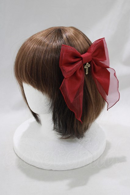 Angelic Pretty 社交界ボンネット ストライプリボン ワイン Angelic Pretty 社交界ボンネット ストライプリボン ワイン