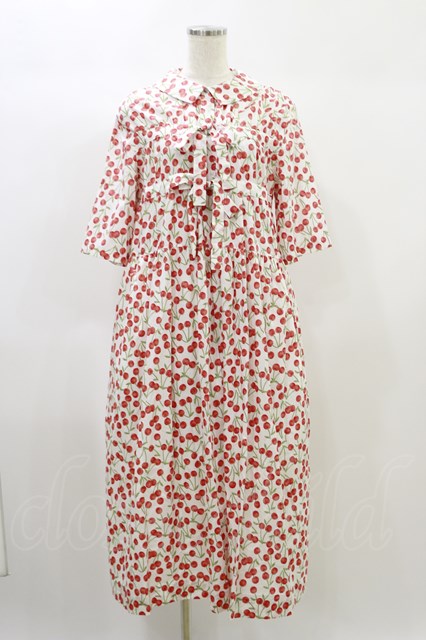 Jane Marple リボンカットドビーレースカラードレス ホワイト