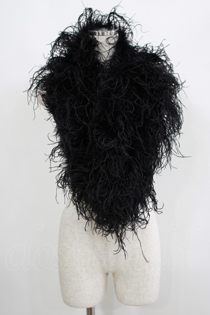 alice auaa ファーマフラー ブラック alice auaa / ファーショール 黒 H-25-06-19-059-AA-ZA-KB-ZT286