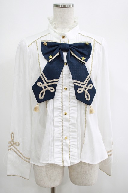 Angelic Pretty / CIRCUS Ribbonブラウス Free オフ/ネイビー H-25-06-20-043-AP-BL-NS-ZH Angelic Pretty / CIRCUS Ribbonブラウス Free オフ/ネイビー H