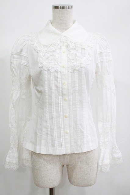 Victorian maiden - レースブラウス 美品 Victorian maiden レーススタンドカラー胸元フリルブラウス