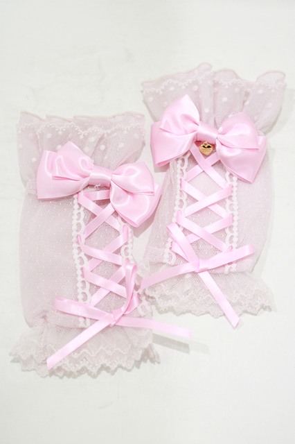 Angelic pretty レースアームカバー ピンク Angelic Pretty / レースアップDollアームウォーマー ピンク H