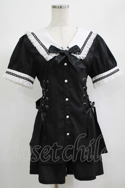 NieR Clothing / セーラー襟セットアップ F 黒 H-25-06-24-022