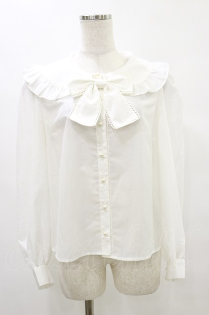 Ank Rouge / リボンシアーブラウス M オフ H-25-07-03-1027-CA