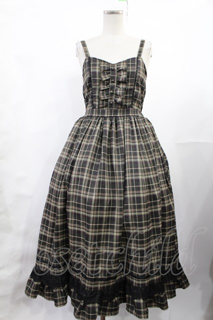 axes femme poetique フリルデザインキャミワンピース ブラック axes femme POETIQUE（アクシーズファムポエティック）の