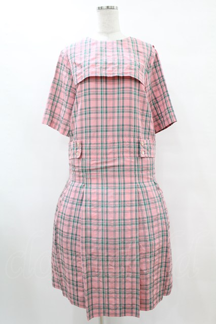 フレンチマドラス ドミトリードレス Jane Marple / フレンチマドラスドミトリードレス M ピンク H-25
