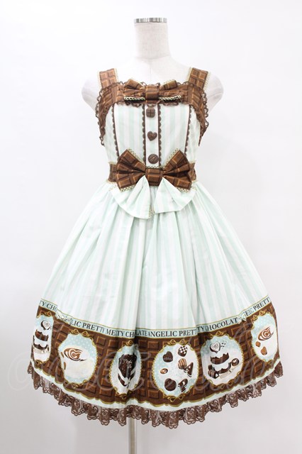 Angelic Pretty ローウエストジャンパースカート chocolate Quartet Chocolate Bustier JSK Set by Angelic Pretty