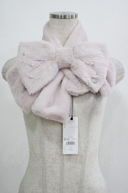 ♡pium ビッグリボンパールファーティペット ピンク pium / ビッグリボンパールファーティペット ピンク H-25-07-27