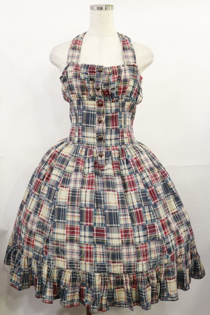 EXCENTRIQUE / チェックコルセットジャンパースカート Free