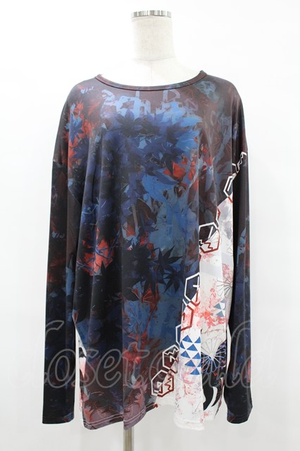 りんたろさん専用 NieR Clothing / プリントロングTシャツ 黒 S-25-08-02-014-PU