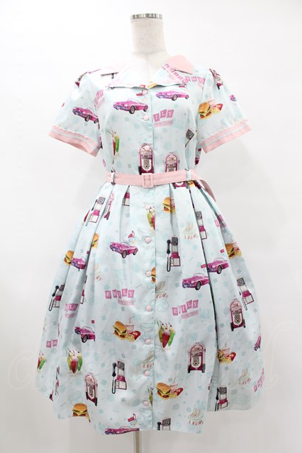 Emily temple cute Cutlery ワンピース Emily Temple cute / アメリカンダイナーワンピース サックス H