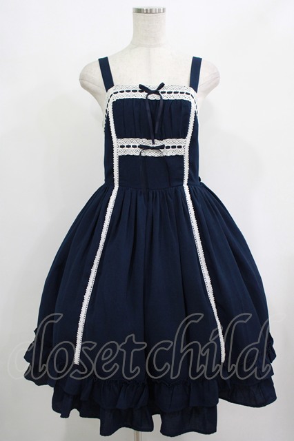 axes femme kawaii / リナズジャンパースカート M ネイビー H-25