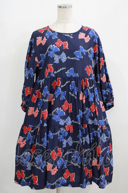 Jane Marple / Anniversary ribbonsティアードドレス ネイビー H