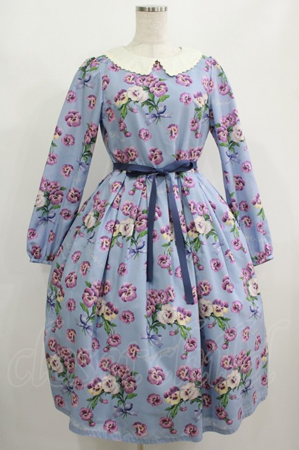 Enily temple cute ワンピース Emily Temple cute / Pansy ribbonワンピース M サックス H-25