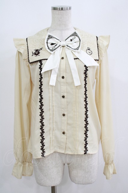 axes femme POETIQUE / ドリーミーメルヘン柄刺繍ブラウス