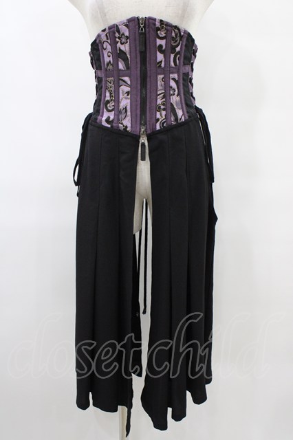 Qutie Frash / ロングオーバーコルセット 黒×紫 H-25-08-28-007-QU-ZA