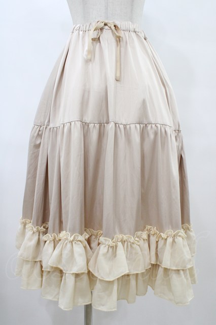 axes femme kawaii / ミディフリルペチスカート M 生成り H-25