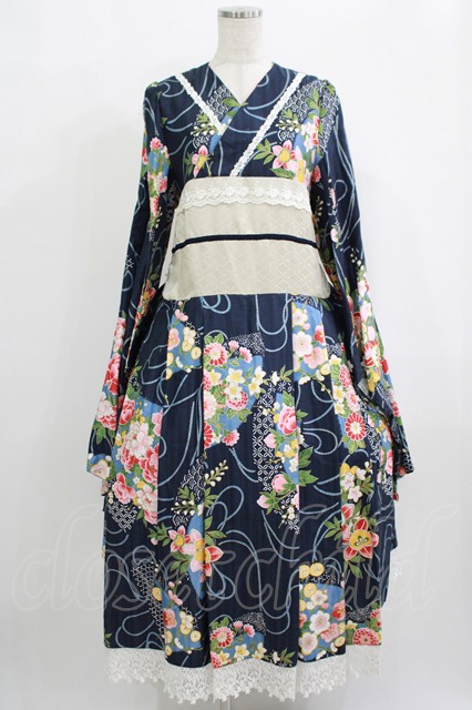 marcHenTica / 大和撫子ワンピース ネイビー H-25-09-26-010-LO-OP-NS