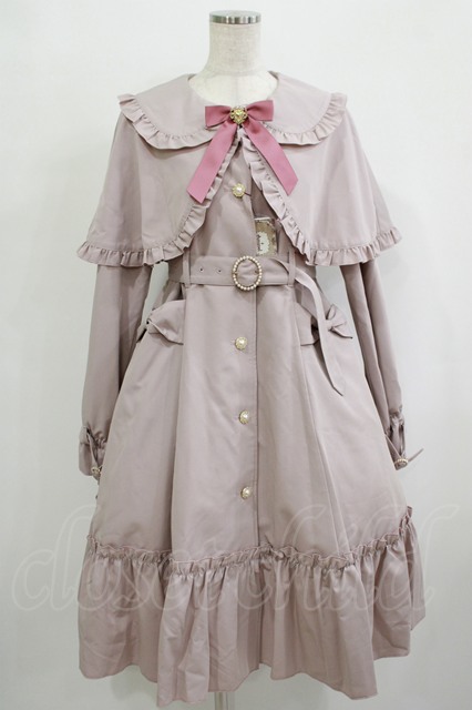 Amavel / Dolly Ribbon ケープトレンチコート Free ピンク H-25-09-30